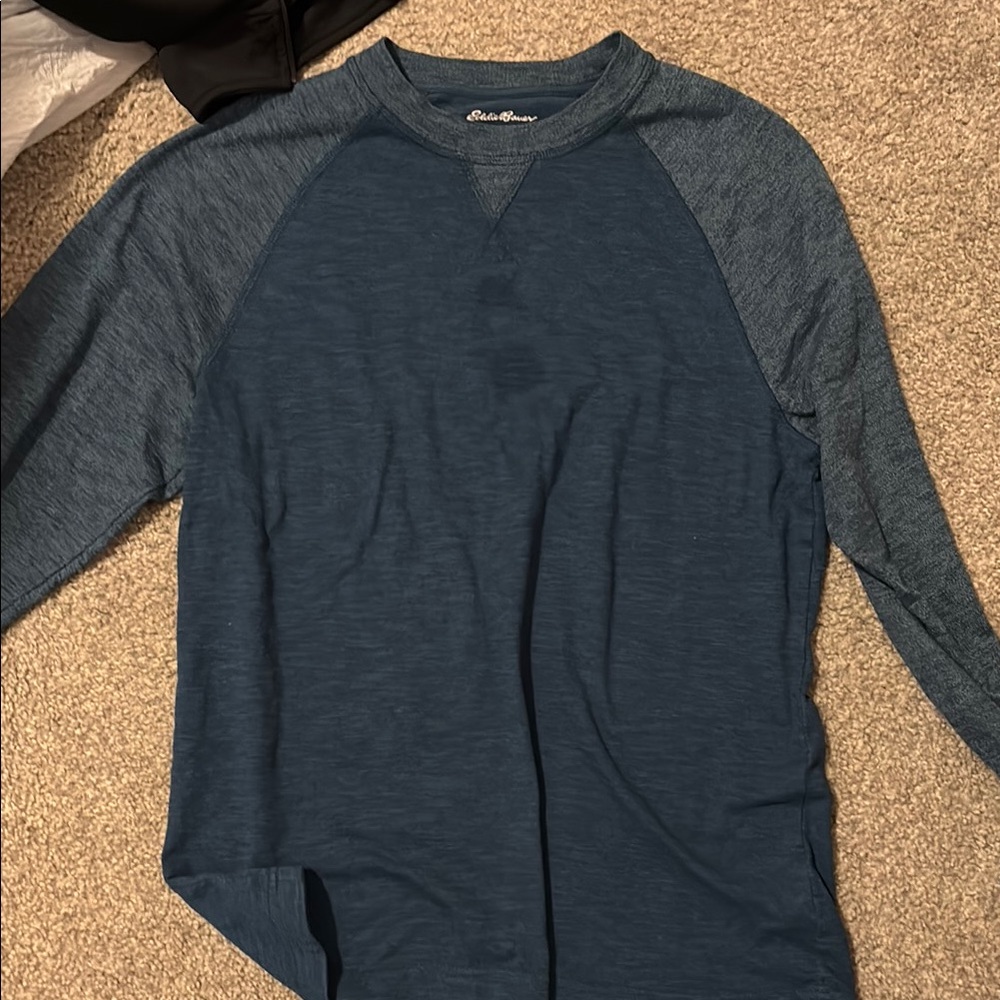 Eddie Bauer Blue Long Sleeve Tee with Raglan Sleeves